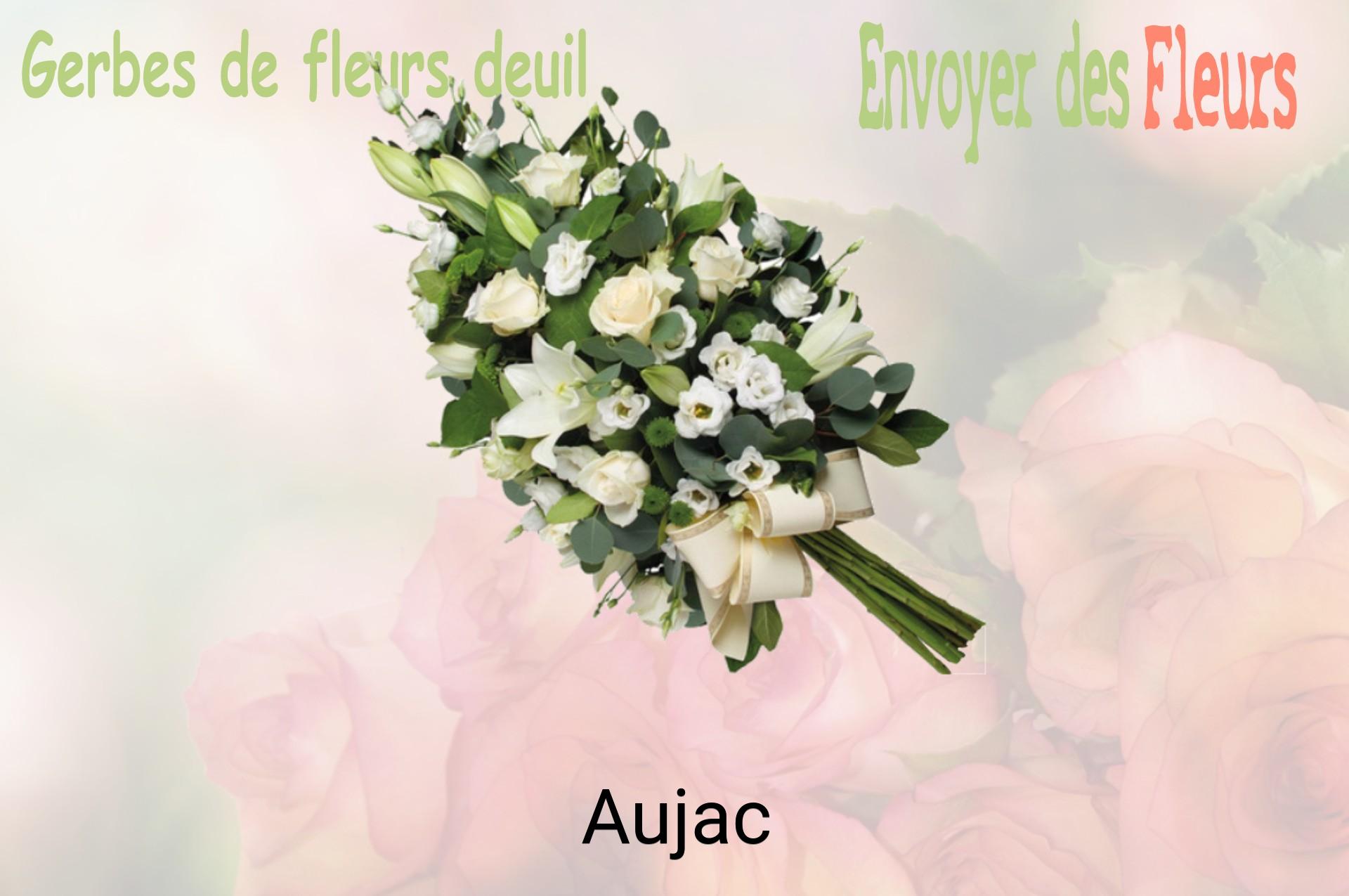 Gerbe de fleurs de deuil livrée à Aujac